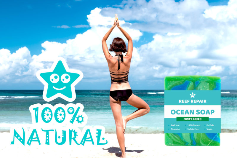 All Natural Ocean Safe Soap Minty Green Ocean Scent Reef Safe Ocean Soap Reef Repair Skin Care