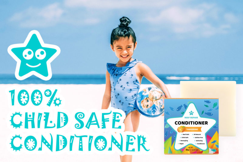 Child Safe Conditioner Bar Tangerine Scented Reef Safe Conditioner by Reef Repair Hair Care