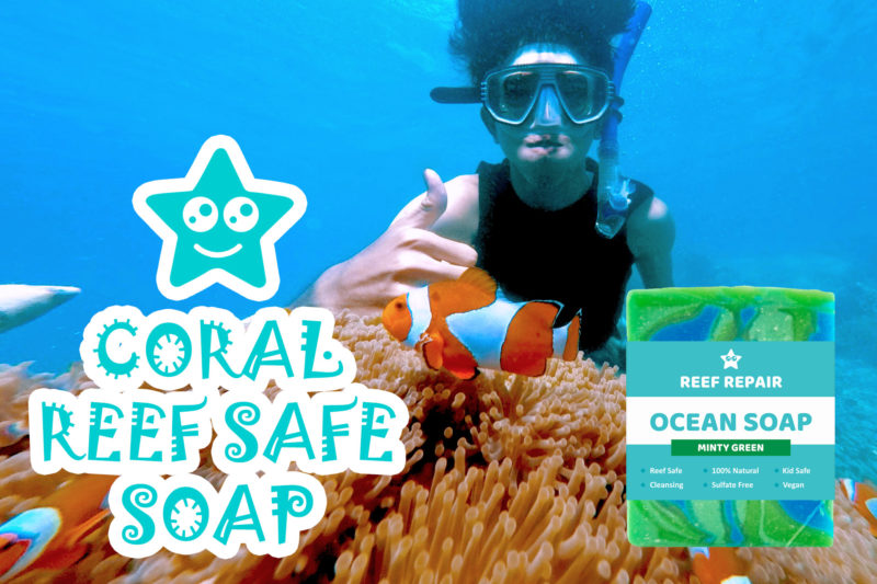 Coral Reef Safe Soap Minty Green Scent Reef Repair Skin Care