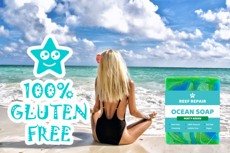 Gluten & Paraben Free Reef Safe Soap Minty Green Scent Reef Repair Skin Care