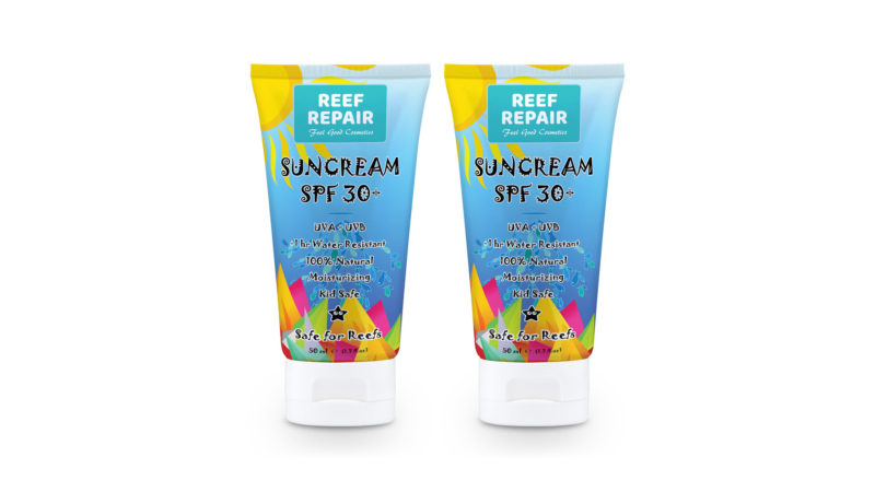 Reef Repair Sun Cream 50ml SPF 30+ Reef Safe Moisturizing Kid Safe All Natural Sunscreen (2 pack)