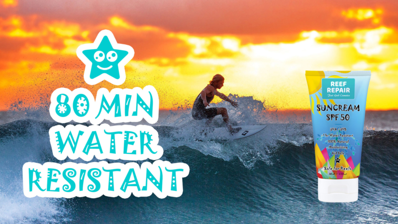 80 Min Water Resistant Reef Safe Sunscreen Help Save Coral Reefs Non Slippery Non Oily 50ml