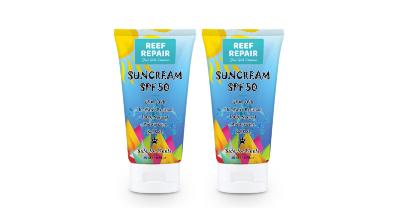 Reef Repair Sun Cream 50ml SPF 50 Reef Safe Moisturizing Kid Safe All Natural Sunscreen (2 pack)